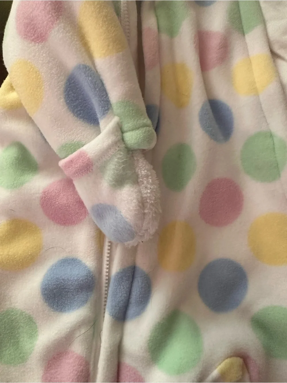 6MO Hooded Fleece Polka Dot One Piece